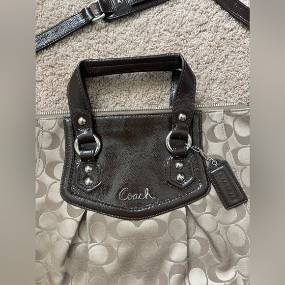 coach brown satchel tote crossbody shoulder bag - Picture 13 of 17